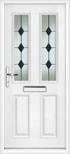 Dorset Black Sextet chartwell green composite front door with toplight